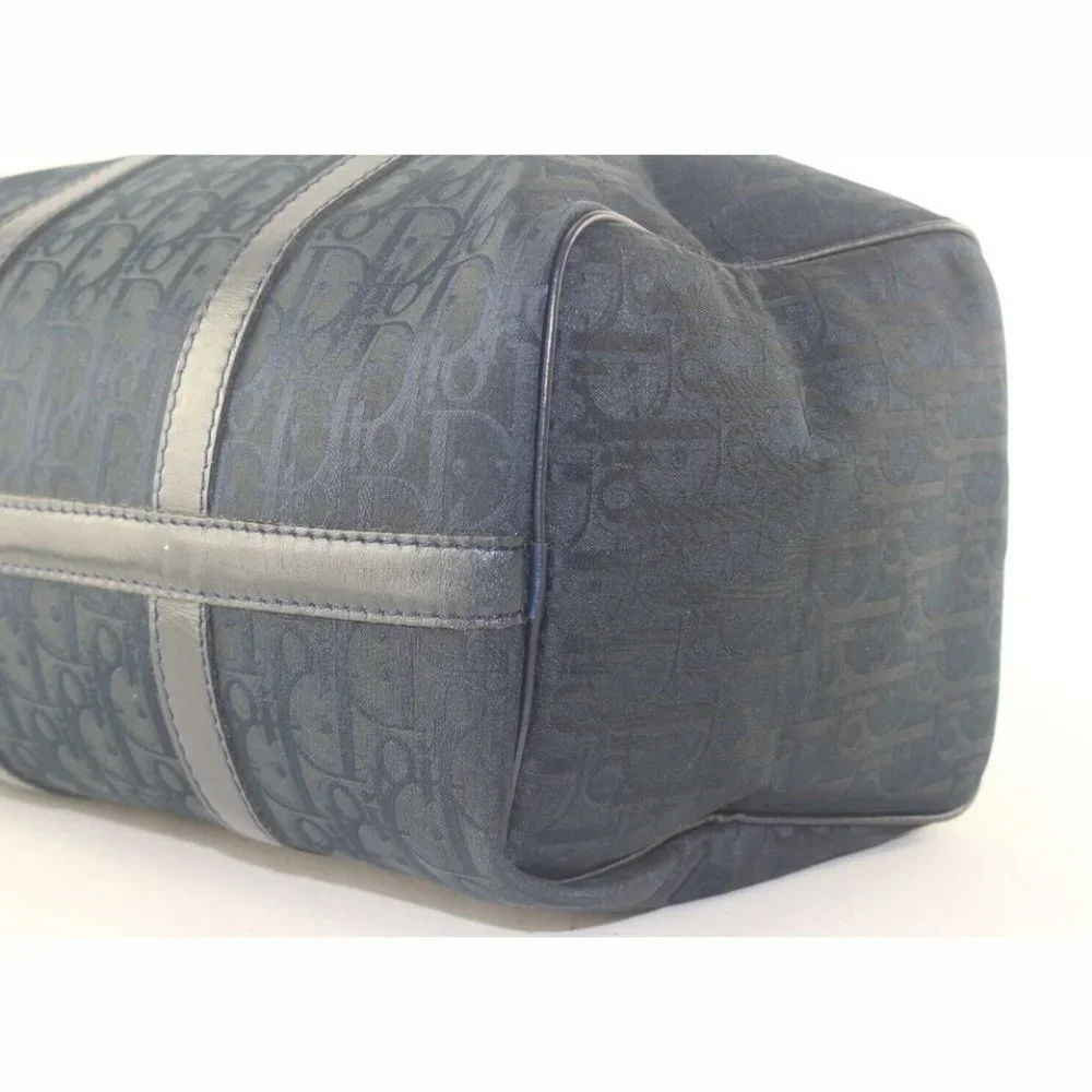 Dior Navy Embossed Nubuck Boston Bag 1D713K